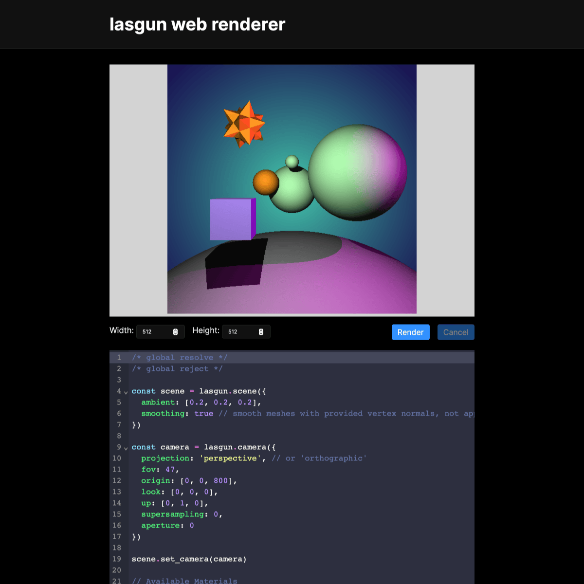 Lasgun website preview.
